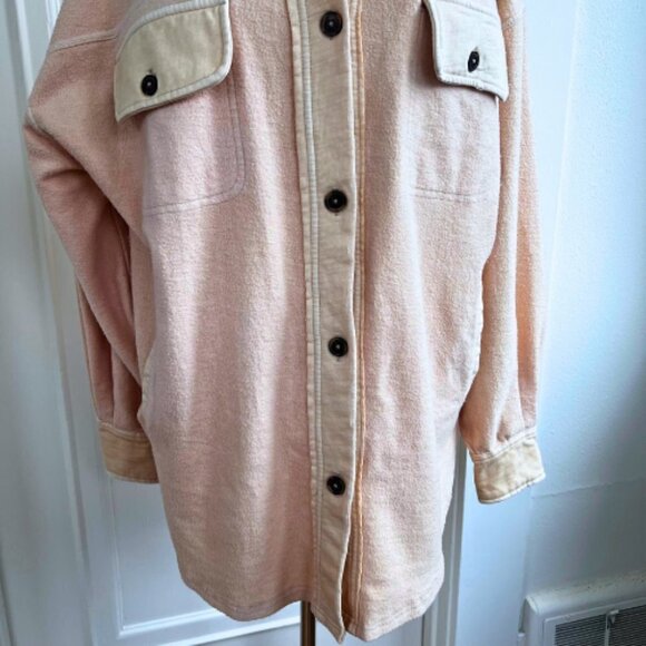 FREE PEOPLE Ruby Shacket Shirt Jacket Peach Size M - Picture 4 of 14